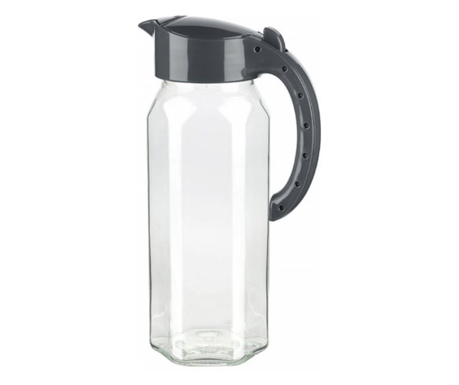 Carafa Pufo Summery din sticla cu capac, pentru apa, limonada sau suc, 1.5L, transparent
