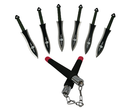 IdeallStore тренировъчен комплект, nunceag и хвърляне ножове, многоцветен