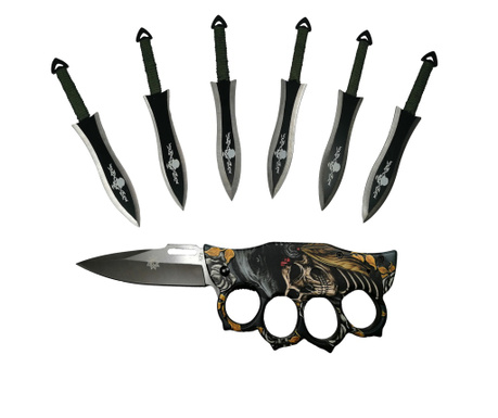 Комплект за обучение IdeallStore, многоцветни ножове за хвърляне и кутия за ножове