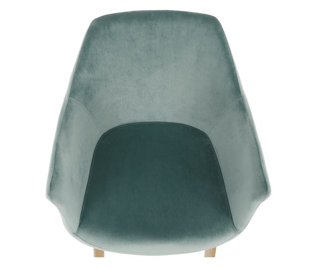 Mint Green Upholstered Chair with Beech Legs - Odovel 56x63x82 cm