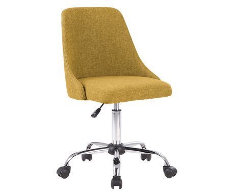 Sárga ökológiai bőr irodai szék króm lábú Ediz 48x57x88 cm