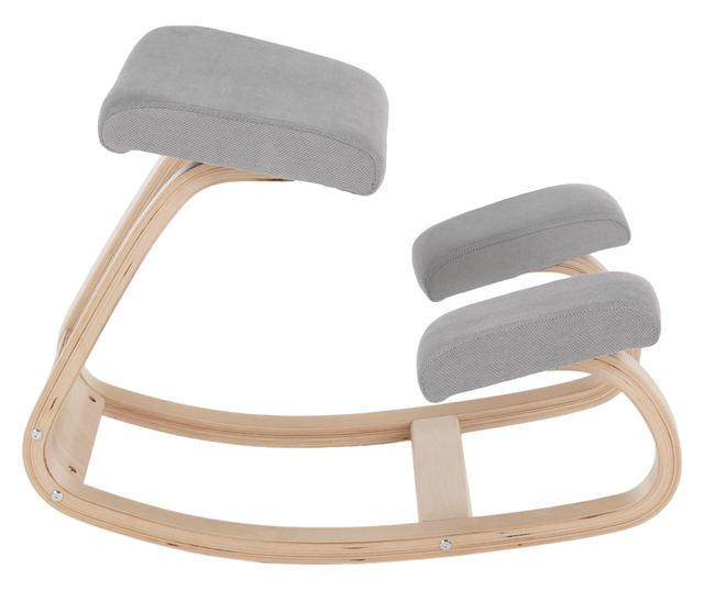 Ergonomska radna stolica, siva presvlaka od prirodnog drva Renar 50x72x53 cm