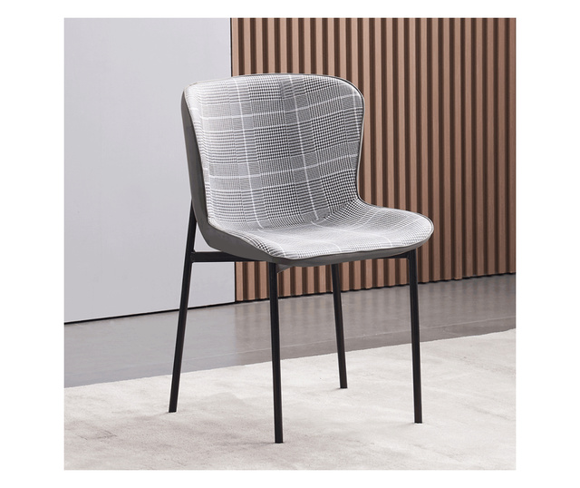 Tapecirana stolica u bijelo sivoj ekološkoj koži Adiana 48x45x82 cm