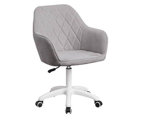 Irodai szék szürke textil kárpitozás fehér láb Santy 60x62x100 cm