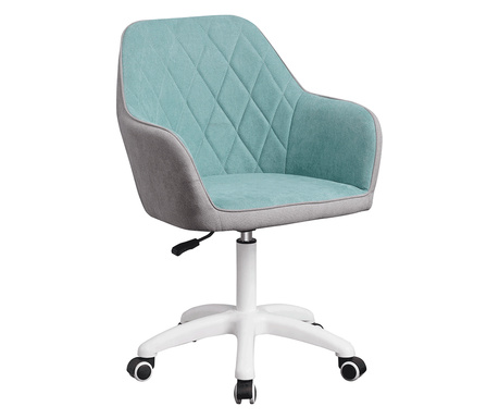 Irodai szék menta zöld textil kárpitozás fehér láb Santy 60x62x100 cm