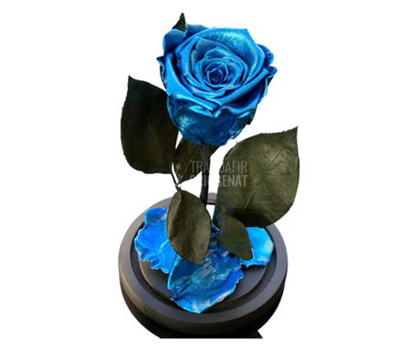 Trandafir Criogenat albastru metalizat Ø6,5cm, cupola 12x25cm