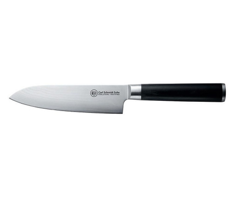 Santoku kés Carl Schmidt Sohn-Konstanz, VG acél 10,18 cm, fekete/ezüst