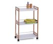 Raft pentru baie Zeller, MDF/bambus/metal, 51x30x81 cm, alb/maro