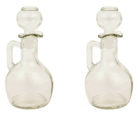 Set 2 sticle ulei si otet Excellent Houseware, 6x15 cm, 160 ml, transparent