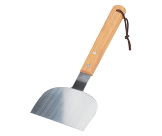 BBQ spatula, rozsdamentes acél/réz, 28x12 cm, ezüst/barna