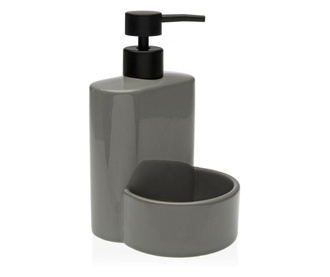 Дозатор за сапун Versa 2 в 1 за мивка, Сив, Керамика, ABS