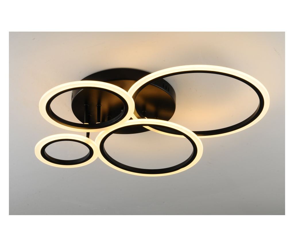 Lustra LED RFAN, Model K001-4, cu Telecomanda, 3 Tipuri de Lumina, Intensitate Reglabila, 118W, Negru - 2