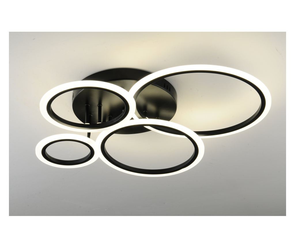 Lustra LED RFAN, Model K001-4, cu Telecomanda, 3 Tipuri de Lumina, Intensitate Reglabila, 118W, Negru - 3
