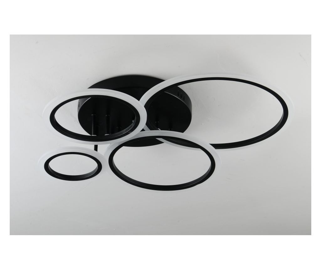 Lustra LED RFAN, Model K001-4, cu Telecomanda, 3 Tipuri de Lumina, Intensitate Reglabila, 118W, Negru - 4