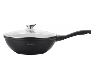Уок тиган Royalty Line RL-BW28M, 28см, Мраморно покритие, Индукция, Мека дръжка, Черен