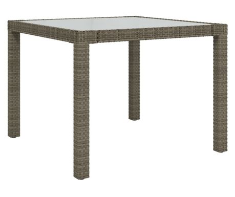 Vrtni stol 90 x 90 x 75 cm od kaljenog stakla i poliratana sivi 