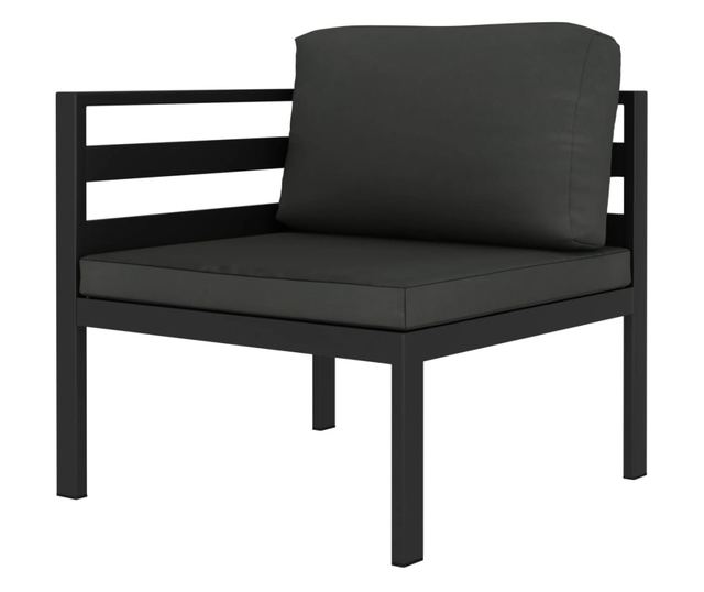 Градински комплект с възглавници, 9 части, антрацит, алуминий