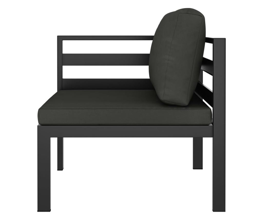 Градински комплект с възглавници, 9 части, антрацит, алуминий - 4