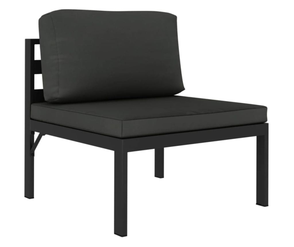 Градински комплект с възглавници, 7 части, антрацит, алуминий - 5