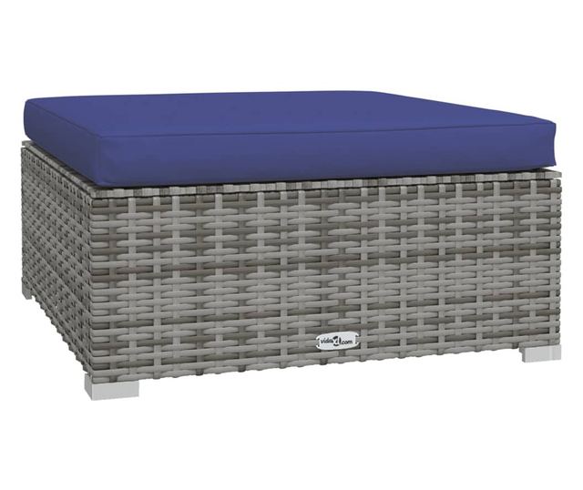 Podložak za vrtne noge s jastučićem, siva, 70x70x30 cm, poliratan