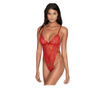 Costum Sexy, Victoria's Secret, Unlined Corded Lace Teddy, Red, Marime L