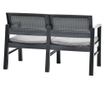 Vrtna klupa s 2 sjedala s jastucima, antracit, 120 cm, plastika thumbnail 4