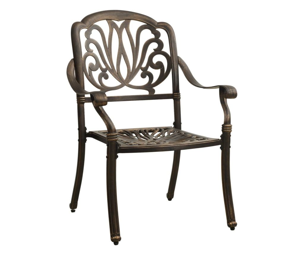 5-dijelni bistro set od lijevanog aluminija brončani - 9
