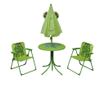 Детски комплект за градинско бистро с чадър, 3 части, зелен