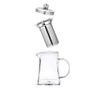 Set ceainic cu 2 cani, Quasar & Co., cu infuzor, capac si 2 cani cu pereti dubli, 550 ml/2 x 250 ml, transparent