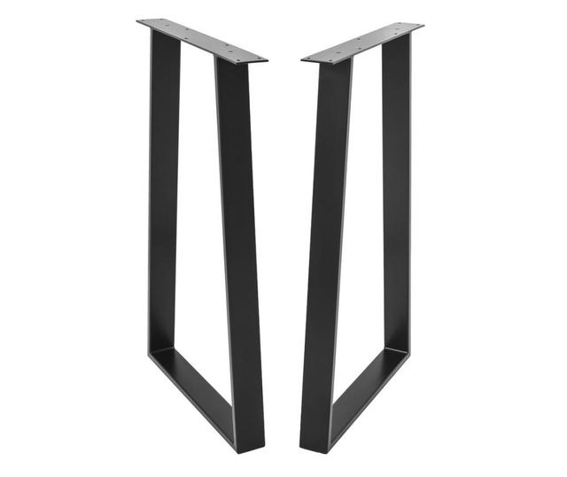 Set 2 picioare masa Bar stil scandinav Trapez, 100 cm H x 60 cm L x 6 cm , Profil Lat, Vopsire in camp electrostic, Finisaje Pre