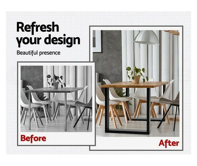 Set 2 picioare masa,72 cm H x 60 cm L Profil Lat , Vopsire in camp electrostic, FInisaje Premium , BalustradeTM, Metal Negru