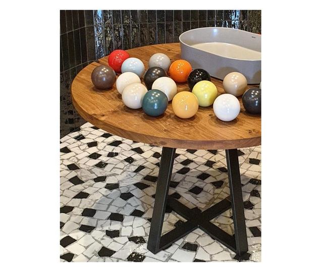 Set Picior Masa Rotunda Central, Stil Scandinav Trapez,72 cm H x 60 cm L ,  Vopsire in camp electrostic, Finisaje Premium, Balus