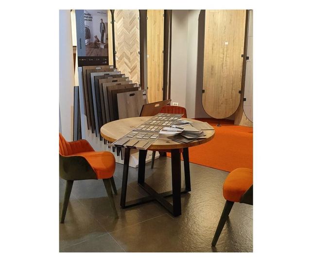 Set Picior Masa Rotunda Central, Stil Scandinav Trapez,72 cm H x 60 cm L ,  Vopsire in camp electrostic, Finisaje Premium, Balus