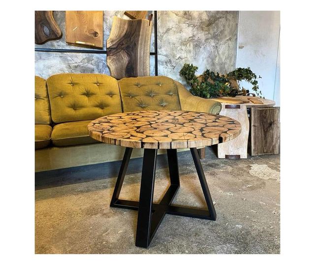 Set Picior Masa Rotunda Central, Stil Scandinav Trapez,72 cm H x 60 cm L ,  Vopsire in camp electrostic, Finisaje Premium, Balus