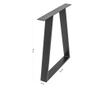 Set 2 picioare masa stil scandinav Trapez, 72 cm H x 50 cm L , Profil Lat, Vopsire in camp electrostic, Finisaje Premium, Balust