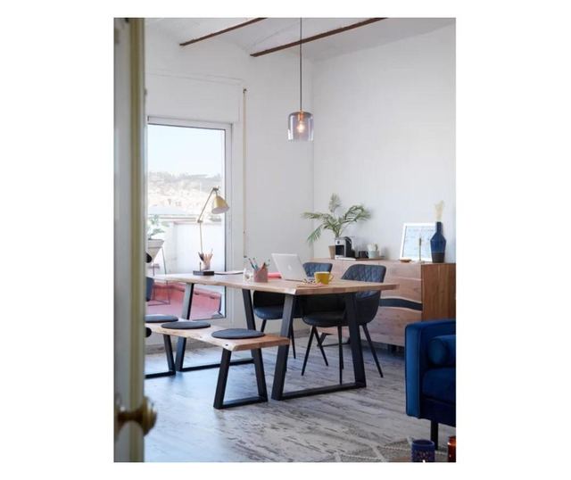 Set 2 picioare masa stil scandinav Trapez, 72 cm H x 50 cm L , Profil Lat, Vopsire in camp electrostic, Finisaje Premium, Balust