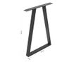 Set 2 picioare masa stil scandinav Trapez, 72 cm H x 50 cm L , Profil Lat, Vopsire in camp electrostic, Finisaje Premium, Balust