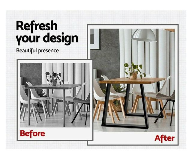 Set 2 picioare masa stil scandinav Trapez, 72 cm H x 50 cm L , Profil Lat, Vopsire in camp electrostic, Finisaje Premium, Balust