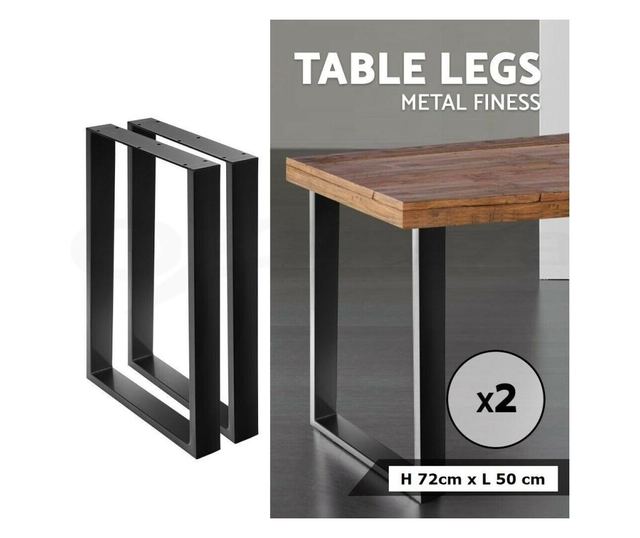 Set 2 picioare masa stil scandinav,72 cm H x 50 cm L , Profil Lat , Vopsire in camp electrostic, FInisaje Premium , BalustradeTM