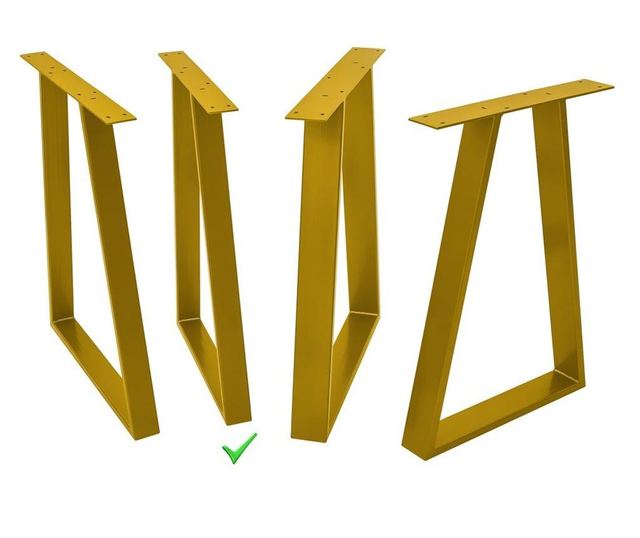 Set 2 picioare masa stil scandinav Tapez, 72 cm H x 50 cm L , Profil Lat, Vopsire in camp electrostic, Finisaje Premium, Balustr