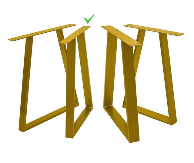 Set 2 picioare masa stil scandinav Tapez, 72 cm H x 50 cm L , Profil Lat, Vopsire in camp electrostic, Finisaje Premium, Balustr