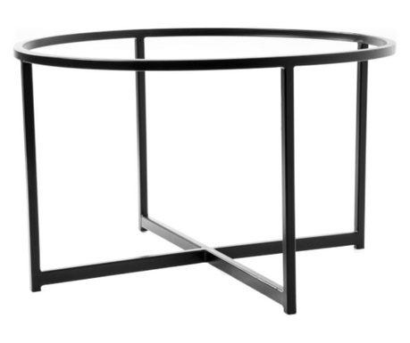 Cadru rotund masuta cafea , BalustradeTM, Metal, Negru, L800mm x 450mm H