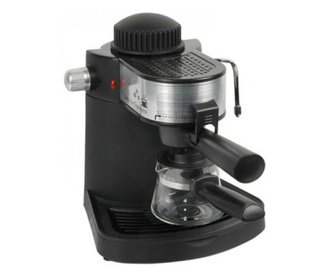 Espressor cafea Hausberg HB3715, 650 W, 3.5 Bar, 4 cesti, Negru/Argintiu