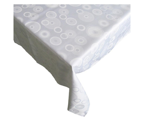 Покривка за маса с тефлоново покритие Duratex, Кръгове, бяло, 150х220 см