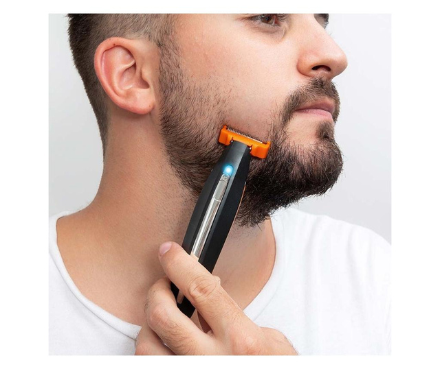 Aparat hibrid de barbierit si tuns barba InnovaGoods, 3 piepteni, 300 mAh, USB
