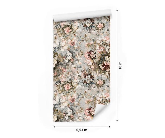 Tapeta do ložnice růže KVĚTINY listí příroda 3D  1000x53cm