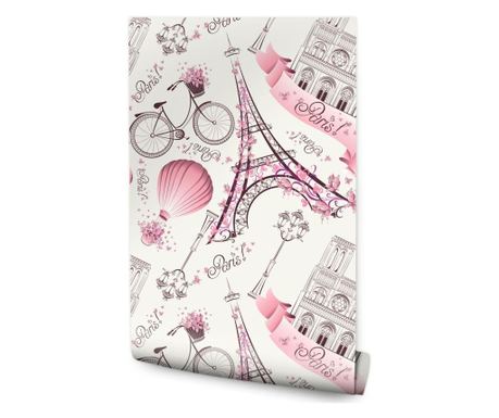 Girl's Wallpaper Eiffel Tower Paris Bicycles 1000x53cm