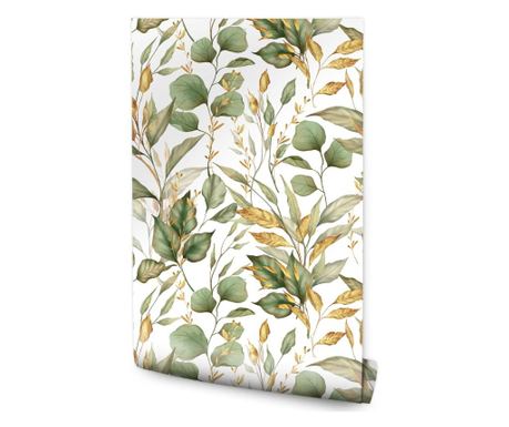 Tapet FRUNZE Acuarelă Crengi Desen Decorație  1000x53cm