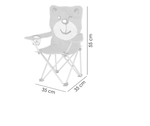 Scaun pliabil gradina, camping, pescuit, pentru copii, model urs, max 60 kg, 35x35x55 cm  