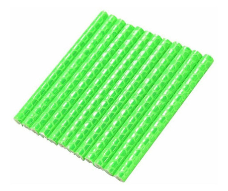 Комплект от 12 орнамента от светлоотразителна материя за спици на велосипед зелен цвят